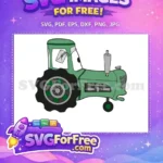 Free Green Tractor with Letter Free Cartoon Eyes Cars Movie Free SVG - Instant Download