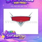 Free Cars Movie Emblem Free Red Striped Logo Free SVG - Instant Download
