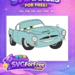 Free Light Blue Finn McMissile Free Smirking Green Eyes Cars Movie Free SVG - Instant Download