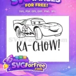 Free Smiling Lightning McQueen 95 Free Ka-Chow Cars Movie Free SVG - Instant Download