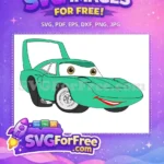 Free The King Weathers Free Teal Car Big Spoiler Cars Movie Free SVG - Instant Download