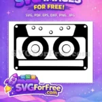 Free Black White Silhouette Free Retro Music Tape Guardians Awesome Mix Vol 1 Free SVG - Instant Download