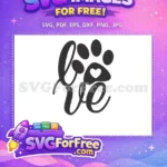 Free Cursive Love Word Free Cat Paw Heart Cat Lovers Free SVG - Instant Download