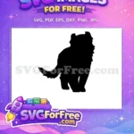 Free Fluffy Cat Silhouette Free Black Walking Pet Cat Lovers Free SVG - Instant Download