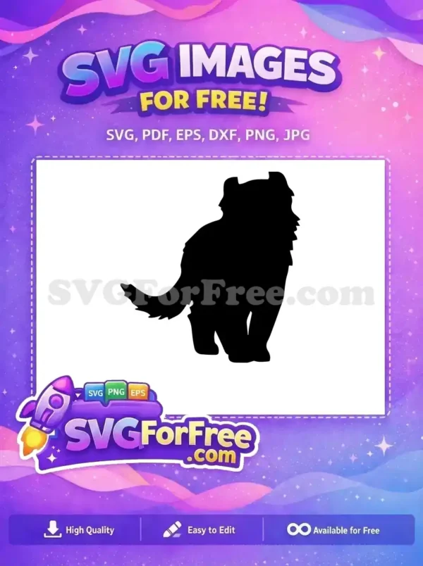 A free design featuring a majestic furry animal silhouette, ideal for crafts and digital projects. Get this free SVG now!