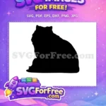 Free Sitting Cat Silhouette Free Black Cat Outline Cat Lovers SVG Free SVG - Instant Download