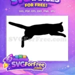 Free Jumping Black Cat Free Pouncing Silhouette Cat Lovers Free SVG - Instant Download