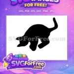 Free Playful Pouncing Black Cat Free High Tail Silhouette Cat Lovers Free SVG - Instant Download