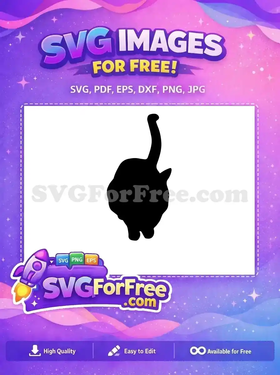A striking black silhouette of an elegant bird with a long neck and plump body, an essential free design. Ideal free vector art.
