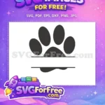 Free Split Paw Print Free Pet Name Frame Cat Lovers Free SVG - Instant Download