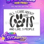 Free All I Care About Are Cats Free Paw Print Heart Cat Lovers Free SVG - Instant Download