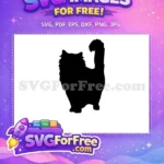 Free Fluffy Persian Cat Silhouette Free Standing Tail Up Cat Lovers Free SVG - Instant Download