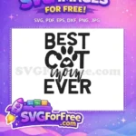 Free Best Cat Mom Ever Free Paw Print Heart Cat-Lovers Free SVG - Instant Download