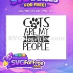 Free Cats Are My Favorite People Free Paw Print Heart Cat Lovers Free SVG - Instant Download