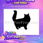 Free Fluffy Long-Haired Cat Free Bushy Tail Silhouette Cat Quotes Free SVG - Instant Download