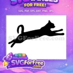 Free Leaping Black Cat Free Sleek Silhouette Cat Quotes Free SVG - Instant Download