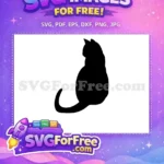 Free Sitting Cat Silhouette Free Black Cat Vector Cat Quotes Free SVG 1 - Instant Download