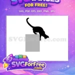 Free Curious Black Cat Free Peeking Over a Ledge Free SVG - Instant Download
