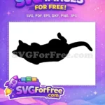 Free Playful Cat Silhouette Free Black Cat Lying Down Cat Quotes Free SVG - Instant Download