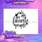 Free Black Cat Silhouette Free Favorite People Quote Funny Free SVG - Instant Download