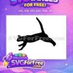 Free Jumping Black Cat Free Playful Pouncing Silhouette Free SVG - Instant Download