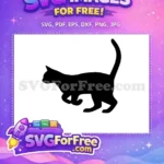 Free Walking Cat Silhouette Free Black Cat Design Cat Quotes Free SVG - Instant Download