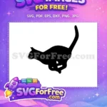 Free Running Black Cat Silhouette Free Jumping Cat Clipart Cat Quotes Design Free SVG - Instant Download