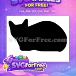 Free Lying Cat Silhouette Free Black Shape Cat Quotes Free SVG - Instant Download