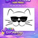 Free Cool Cat Sunglasses Free Black Silhouette Feline Attitude Free SVG - Instant Download