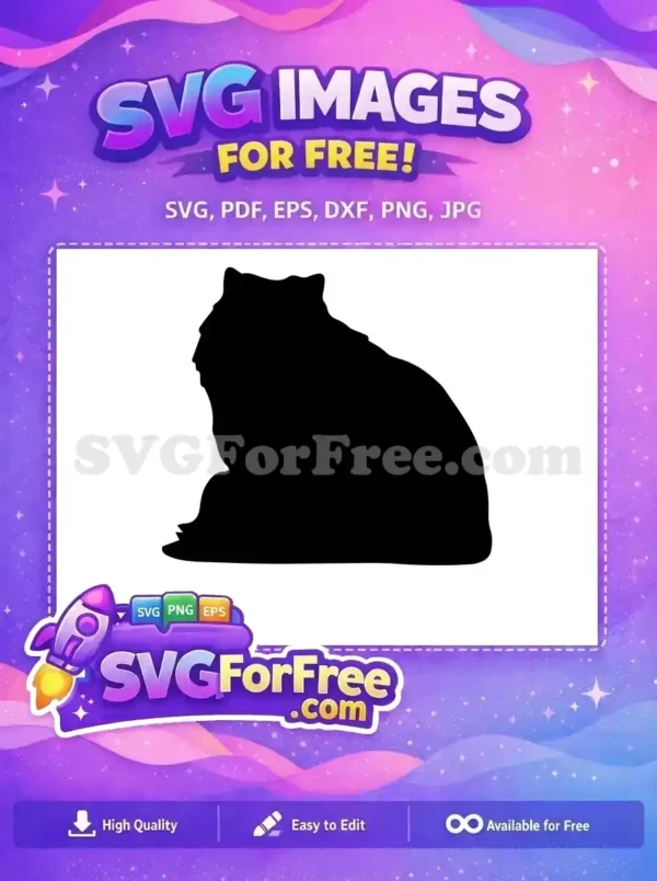 Free Sitting Bear Silhouette SVG – A Versatile Free Design Discover this majestic free sitting bear silhouette design, ideal for nature-themed projects. A captivating free vector graphic.