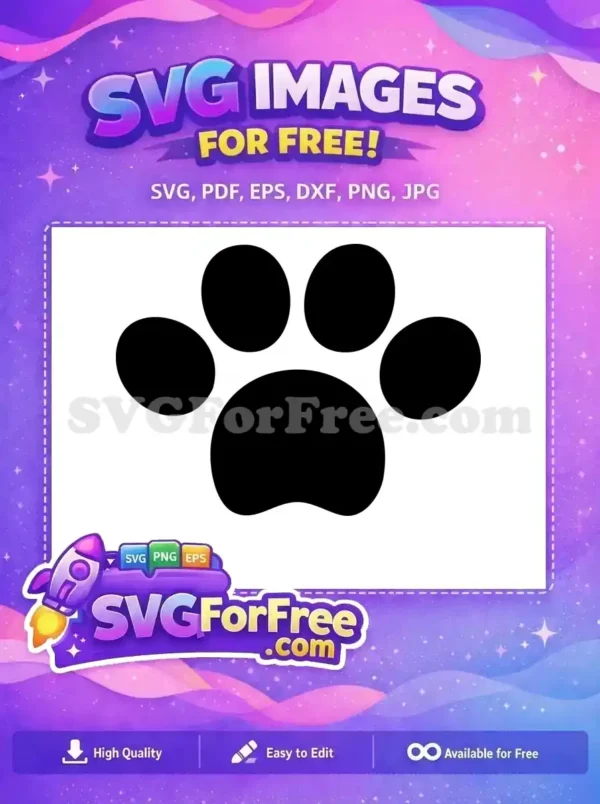 Discover this charming free paw print design, a versatile SVG for animal lovers and crafters. Perfect for unique projects!