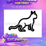 Free Sitting Cat Silhouette Free Curled Tail Black Feline Pet Design Free SVG - Instant Download