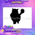 Free Black Cat Silhouette Free Sitting Cat Pose Feline Pet Design Free SVG 1 - Instant Download
