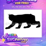Free Black Cat Silhouette Free Elegant Curled Tail Feline Pet Design Free SVG 1 - Instant Download