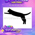 Free Black Cat Silhouette Free Sitting Kitty Pose Pet Lover Free SVG - Instant Download