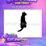 Free Black Cat Silhouette Free Sitting Outline Feline Design Free SVG 1 - Instant Download