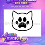 Free Cat Head Silhouette Free Paw Print Inside Pet Lover Free SVG - Instant Download