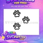Free Cute Cat Paw Outline Free Black Silhouette Design Pet Lover Free SVG - Instant Download