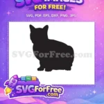 Free Chunky Cat Silhouette Free Cute Loaf Pose Feline Pet Design Free SVG - Instant Download