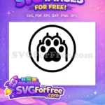 Free Cat Paw Silhouette Free Black Outline Pet Animal Free SVG - Instant Download