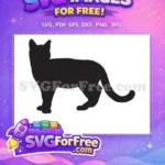 Free Standing Black Cat Free Alert Pose Feline Pet Free SVG - Instant Download