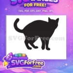 Free Scared Black Cat Free Arched Back Halloween Decoration Free SVG - Instant Download
