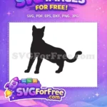 Free Sitting Cat Silhouette Free Black Cat Outline Feline Art Free SVG - Instant Download