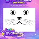 Free Black Cat Silhouette Free Expressive Wide Eyes Cartoon Free SVG - Instant Download