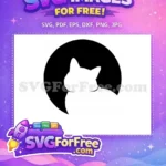 Free Sitting Cat Silhouette Free Elegant Black Feline Art Free SVG - Instant Download