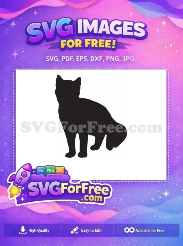 A captivating free animal silhouette, ideal for crafts and digital art. This free design brings elegance to any project.