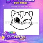 Free Black Cat Silhouette Free Glowing Eye Spooky Cat Free SVG - Instant Download