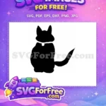 Free White Cat Silhouette Free Elegant Ribbon Bow The Aristocats Free SVG - Instant Download
