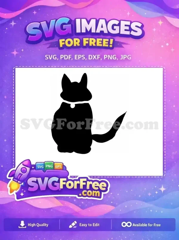 A clean, simple free white ribbon banner design with a central circle, on a black background, perfect for free crafting.