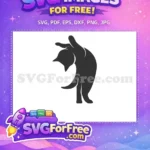 Free Stretching Black Cat Free Playful Feline Pose Silhouette Free SVG - Instant Download
